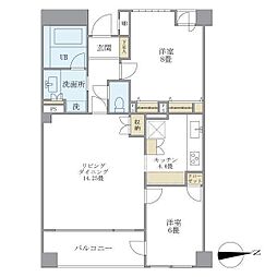 東急東横線 中目黒駅 徒歩12分の賃貸マンション 1階2LDKの間取り