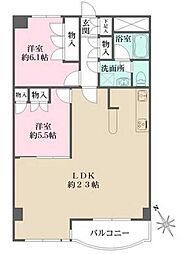 ラ・ルーナ東が丘 2LDKの間取図画像