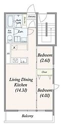 GRAN PASEO三宿 2LDKの間取図画像