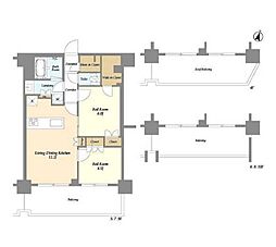 リバーレ鷺沼 2LDKの間取図画像