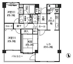 成城ストリームハイツ 3LDKの間取図画像