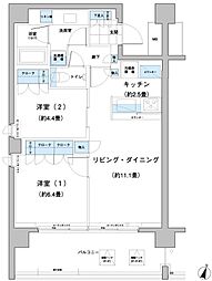 ガーデニエール砧レジデンス 2LDKの間取図画像