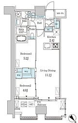 レガシス中目黒 2LDKの間取図画像