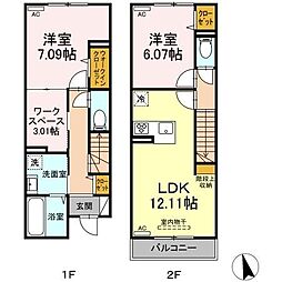 グラナーデ高井戸東 2SLDKの間取図画像
