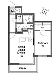 ガーデン用賀 1LDKの間取図画像