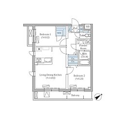 Rovine目黒東山 2LDKの間取図画像