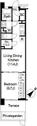 ブリリアイスト三軒茶屋アイビーテラス 1SLDKの間取図画像