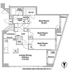 コンフォリア碑文谷 3LDKの間取図画像