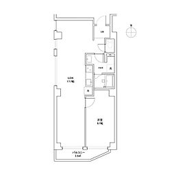 アモー等々力 1LDKの間取図画像