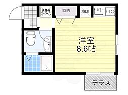 コアパレス常葉3 1階ワンルームの間取り