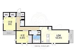 ルミエールレジデンス善福寺 3階2LDKの間取り
