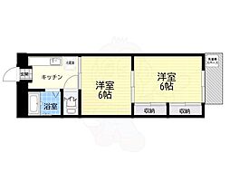 エリール関町 203 2階2Kの間取り