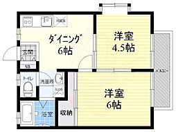 メゾンGEM 2DKの間取図画像