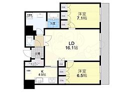 コンシェリア西新宿タワーズウエスト 2LDKの間取図画像