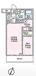 アイルプレミアム東京上石神井 1LDKの間取図画像