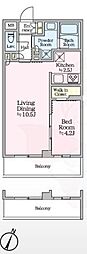 アイルプレミアム東京上石神井 1LDKの間取図画像