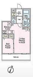 アイルプレミアム東京上石神井 1LDKの間取図画像