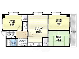 ホワイトヴィラF 3LDKの間取図画像