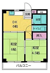 シャトレ高山 2DKの間取図画像