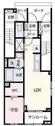NEW DeFI III 1LDKの間取図画像