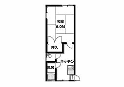 第二王子ハウス 1DKの間取図画像