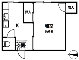 高野ビル 1Kの間取図画像