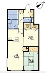 BORIKI湘南 2LDKの間取図画像