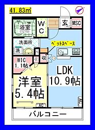 ＡＦ　ペット共生・ハレウェリナル[ヘーベルメゾン] 2階/202
