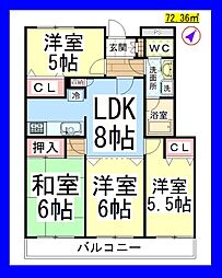 ファミーリア風 4DKの間取図画像