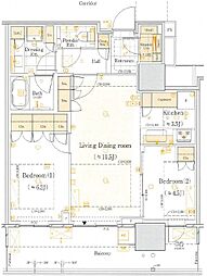 HARUMI FLAG SEA VILLAGEA棟 2SLDKの間取図画像