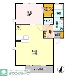 つくばエクスプレス 八潮駅 徒歩21分の賃貸アパート 1階1LDKの間取り