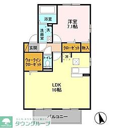 つくばエクスプレス 流山セントラルパーク駅 徒歩5分の賃貸アパート 1階1LDKの間取り