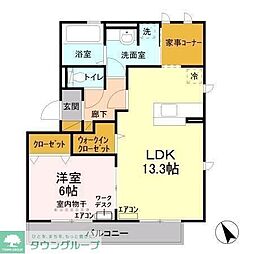 つくばエクスプレス 流山おおたかの森駅 徒歩15分の賃貸アパート 3階1SLDKの間取り