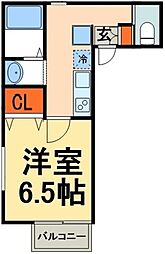 キャメルおおたかの森 2階1Kの間取り