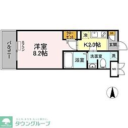 つくばエクスプレス 流山セントラルパーク駅 徒歩2分の賃貸マンション 6階1Kの間取り