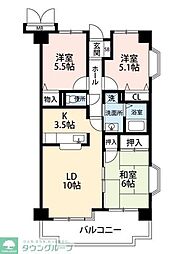 JR常磐線 馬橋駅 徒歩7分の賃貸マンション 1階3LDKの間取り