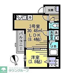 SK八潮 1階1DKの間取り