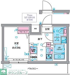 JR常磐線 天王台駅 徒歩7分の賃貸マンション 5階1Kの間取り