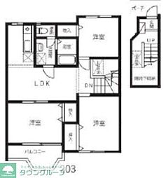 東武野田線 六実駅 徒歩5分の賃貸アパート 2階3LDKの間取り