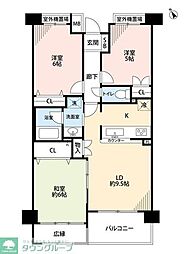 東武野田線 六実駅 徒歩13分の賃貸マンション 5階3LDKの間取り