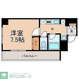 JR常磐線 松戸駅 徒歩5分の賃貸マンション 2階1Kの間取り