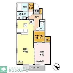 JR武蔵野線 南流山駅 徒歩16分の賃貸アパート 1階1LDKの間取り