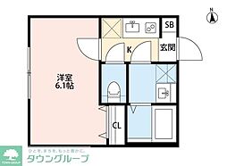 JR常磐線 馬橋駅 徒歩3分の賃貸アパート 1階1Kの間取り