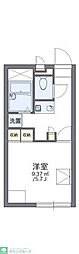 レオパレス貝塚 1階1Kの間取り
