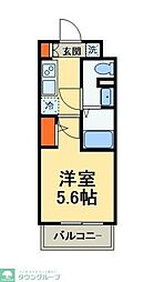 GENOVIA天王台 3階1Kの間取り