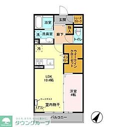 モアニおおたか 1LDKの間取図画像