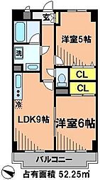 インシュランスビル 2LDKの間取図画像