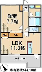 St.Wish 1LDKの間取図画像