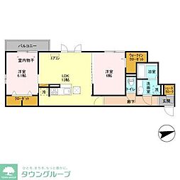 グラーティア 2LDKの間取図画像