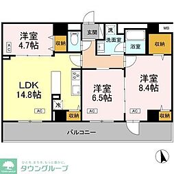カスタリア西船橋II 3LDKの間取図画像